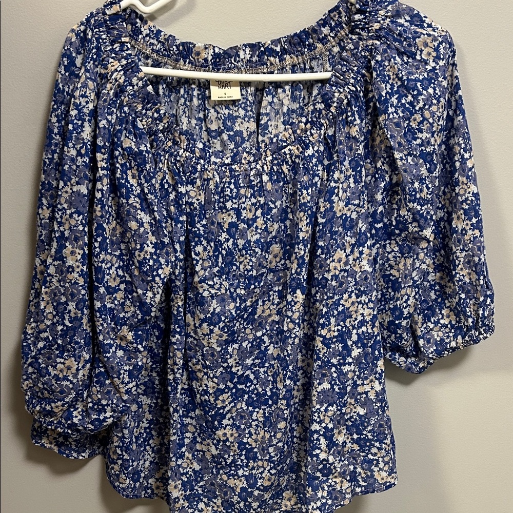 Matilda Jane Blue and White Floral Blouse